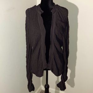 Chicos Women’s Brown Mandarin Creped Open Draped Topper - Size 3 (US 16) XLarge